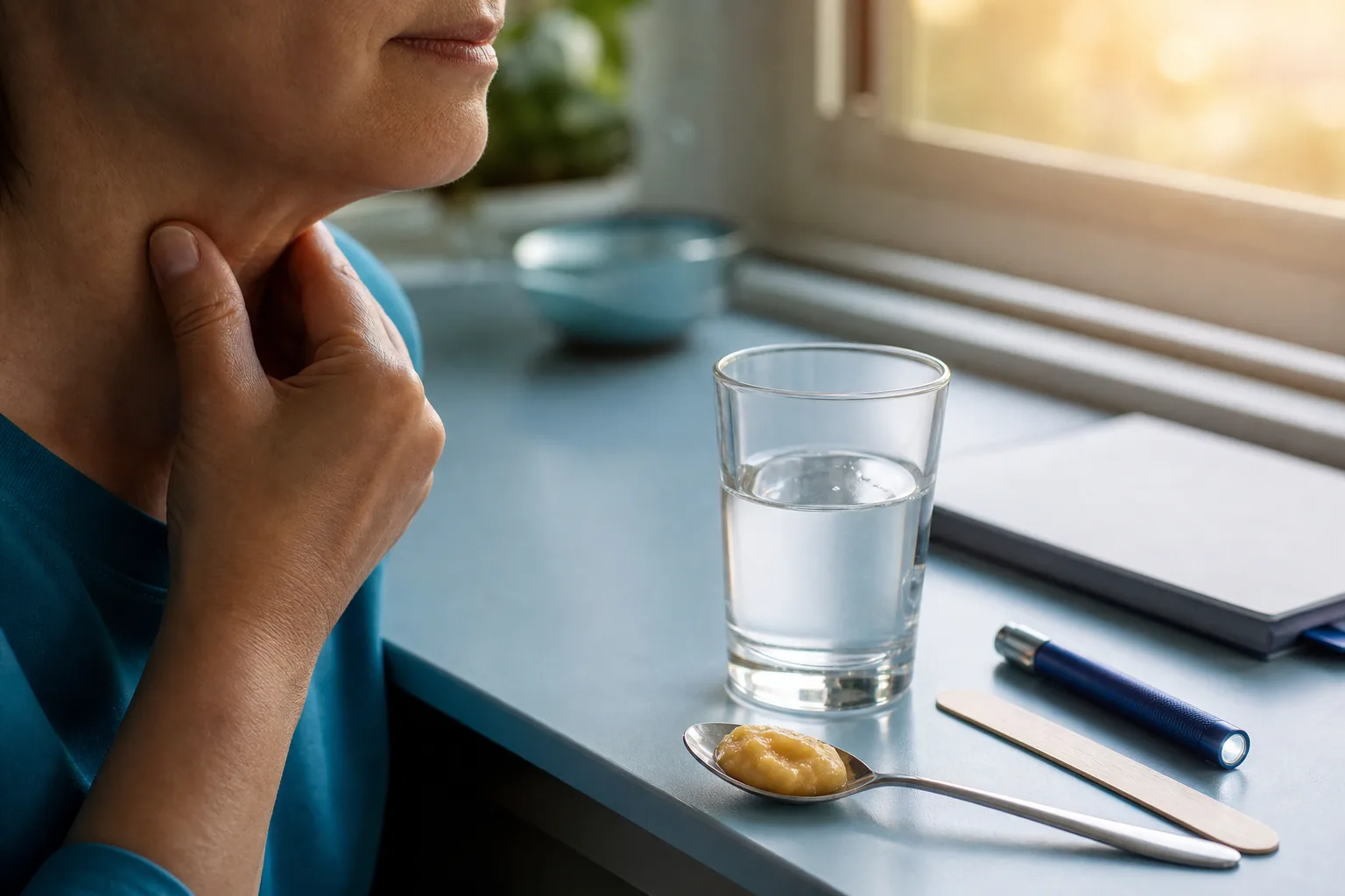 ارزیابی دیسفاژی با لیوان آب و ابزار معاینه بلع