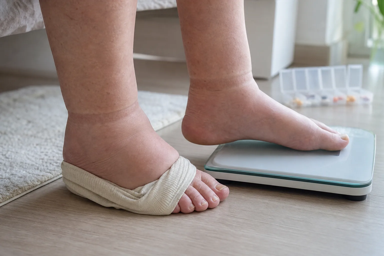 ادم مچ پا و پایش وزن روزانه در نارسایی قلبی
